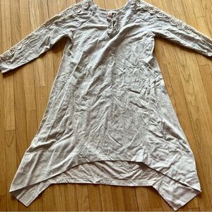 SUNDANCE DRESS / GREY / LACE DETAIL / LONG / ASYMMETRICAL / LARGE